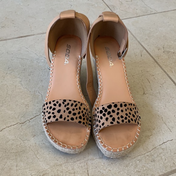 Soda cheetah print espadrilles wedge heels - Picture 7 of 7